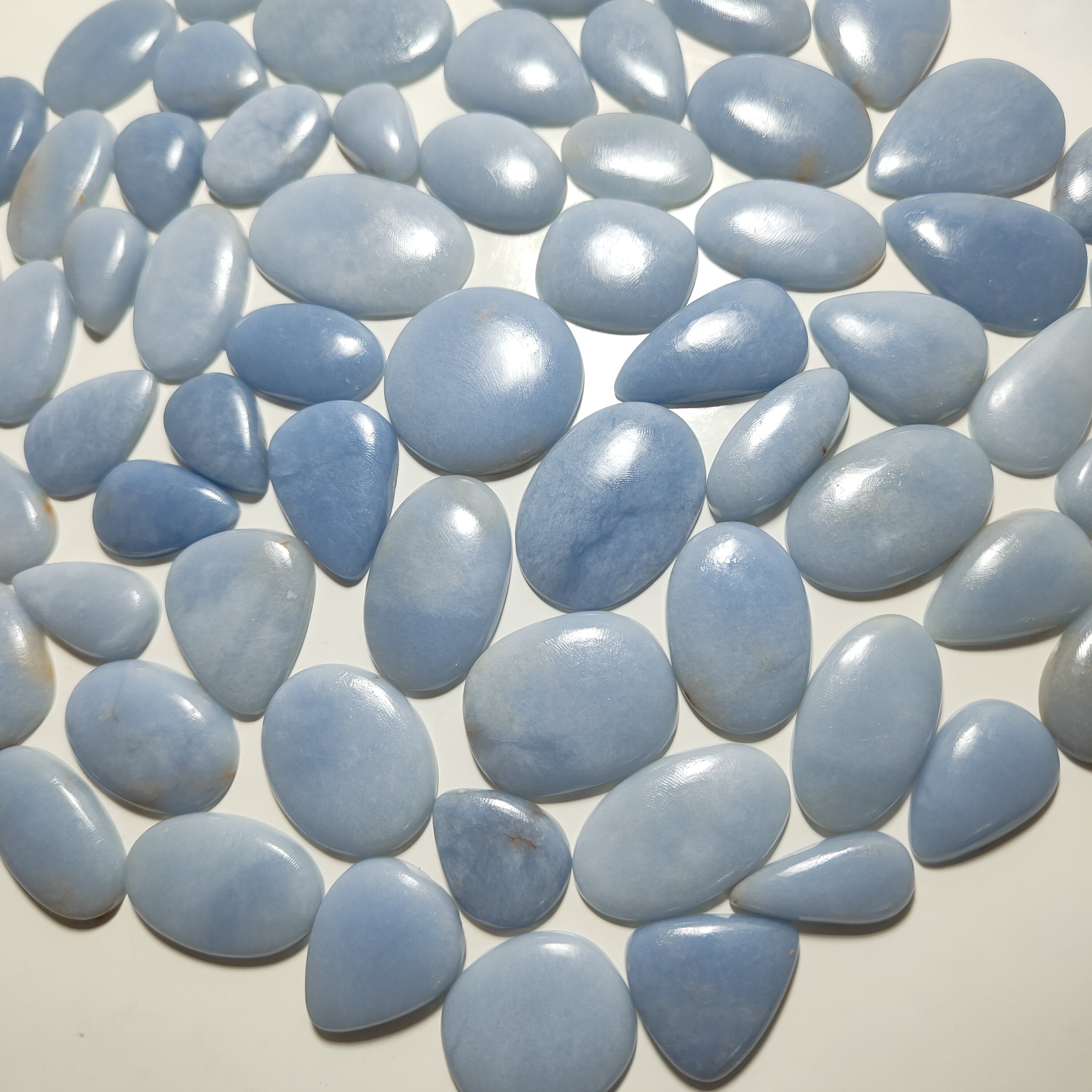 Wholesale Price Blue Angelite Loose Gemstone High Quality Blue Angelite Cabochon Angelite For Jewellery Making