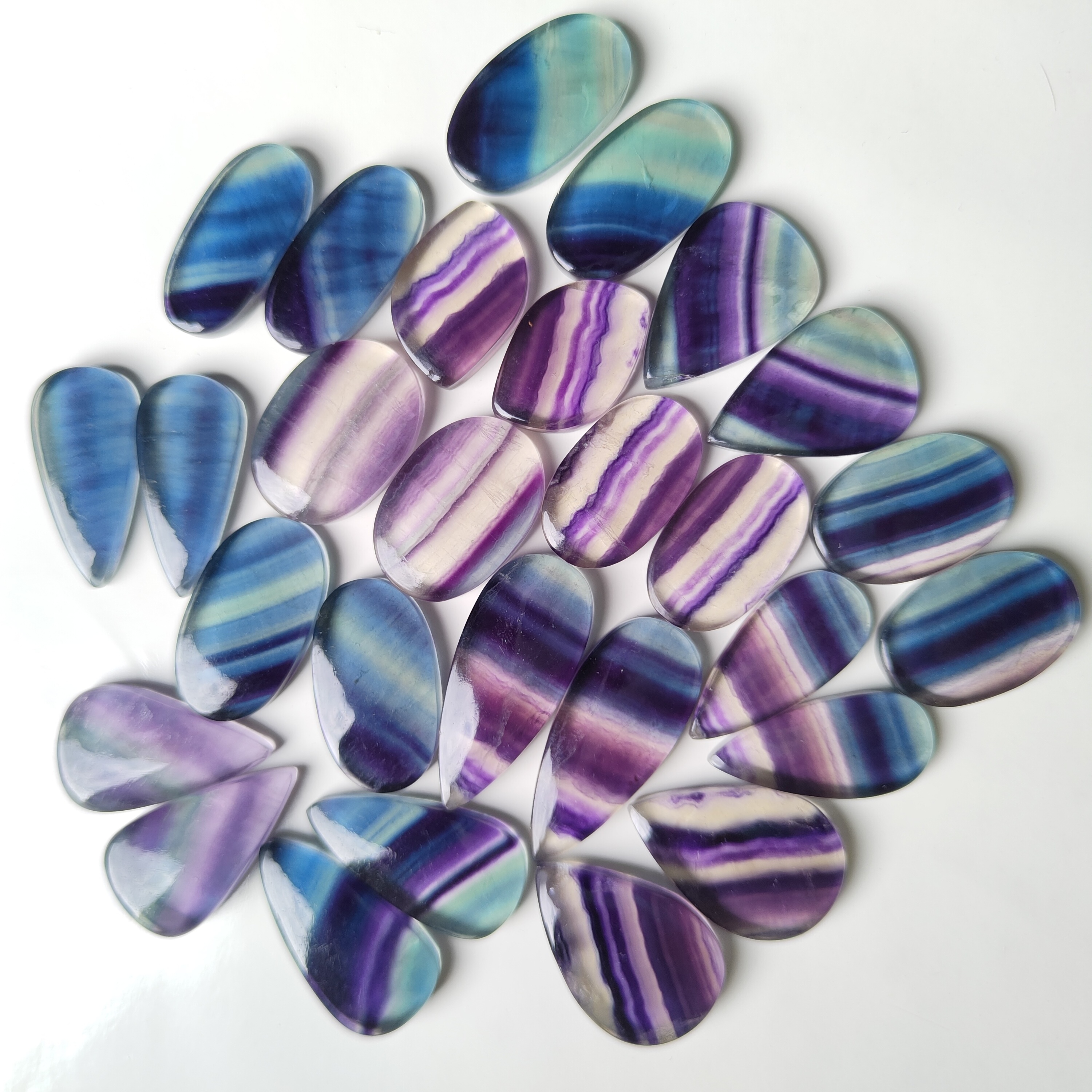 High Grade Wholesale Price Fluorite Pair Loose Gemstone High Quality Fluorite Pair Cabochon For Jewellery Making