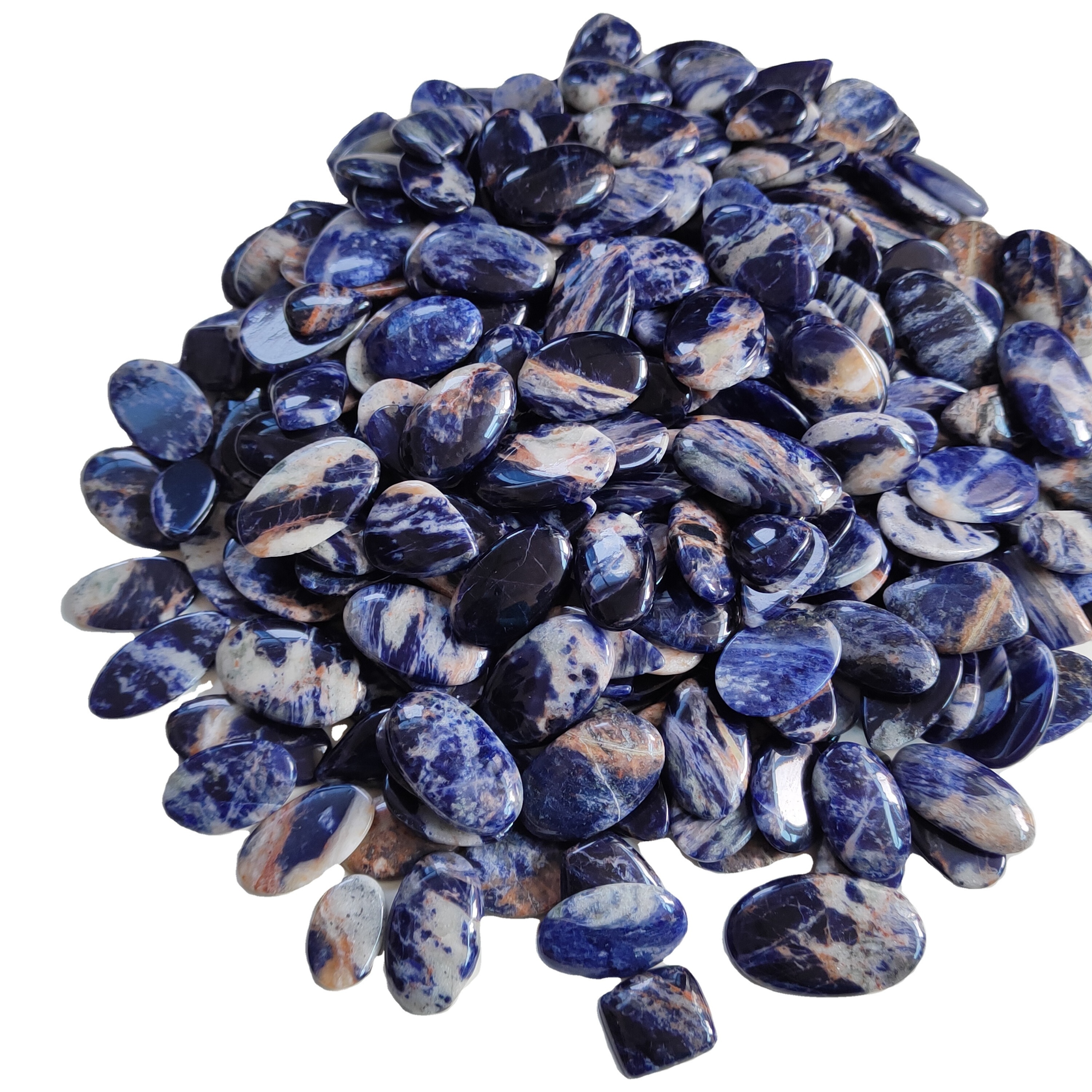 Cheap Price Sodalite Loose Gemstone Wholesale Price Sodalite Cabochon Both Size Polished Sodalite Loose Stone For Jewelry Making