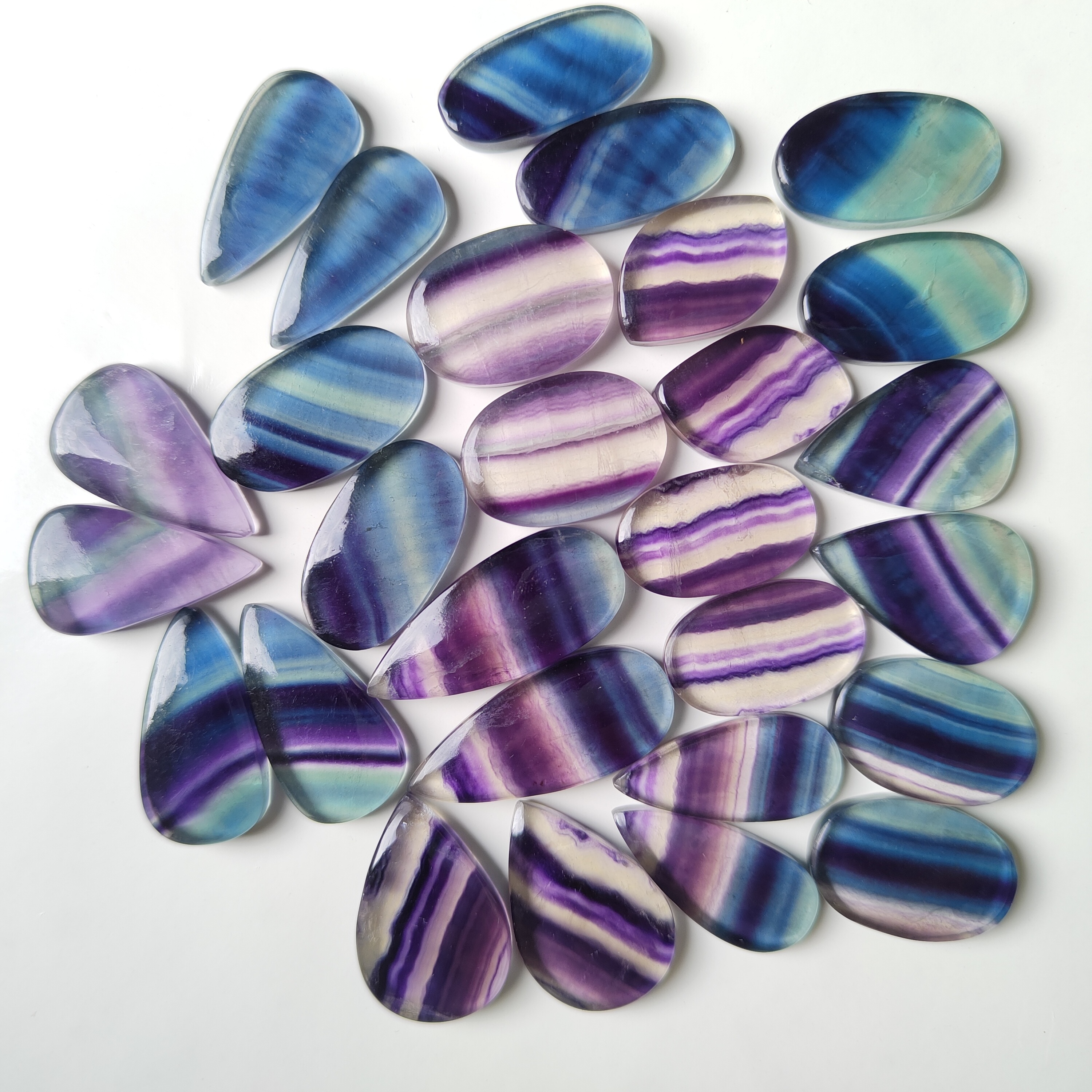 High Grade Wholesale Price Fluorite Pair Loose Gemstone High Quality Fluorite Pair Cabochon For Jewellery Making