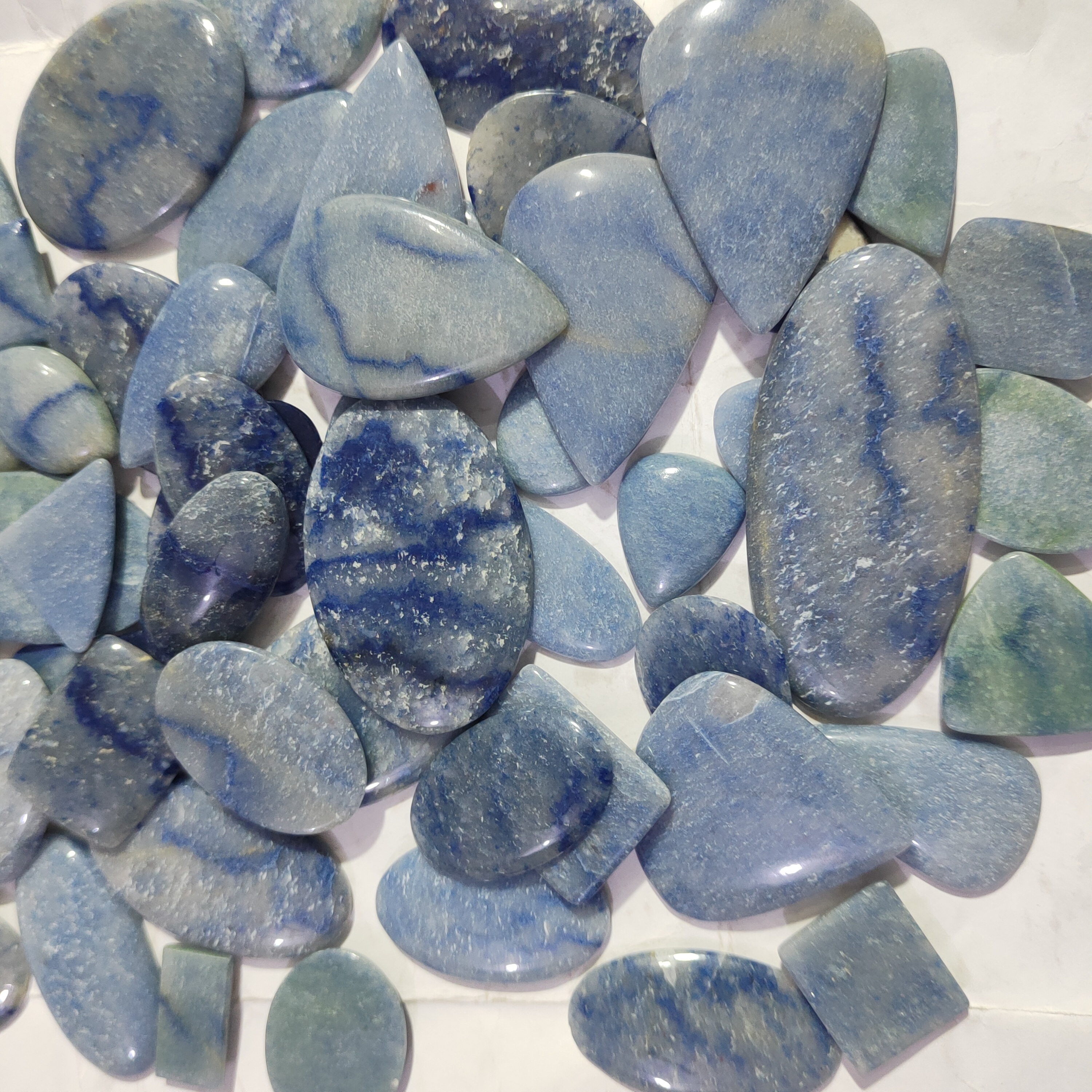 Natural Blue Aventurine Loose Gemstone Wholesale Price Aventurine Cabochon Mix Shape Top Quality Handmade For Jewelry