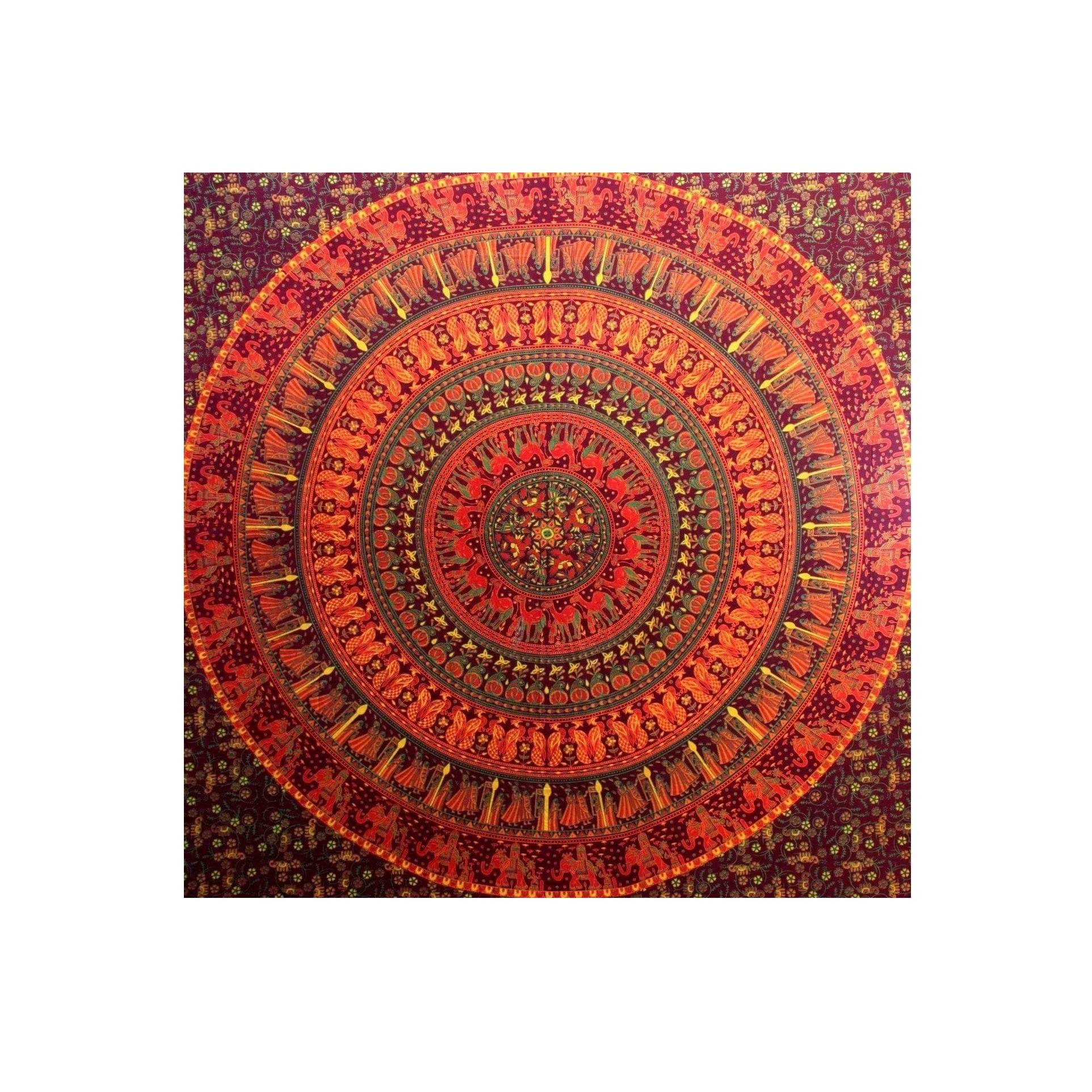 Standard Quality Elephant and Hippie Tapestry Mandala Tapestry Wall Hanging for Home Decor from Indian Supplier