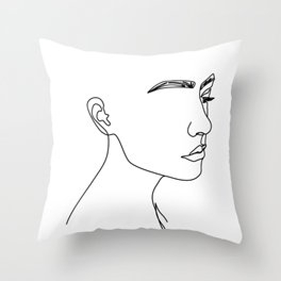 LADY FACE PRINTED COTTON CUSHION COVER For Home Decorative Pillowcase high quality cushions covers living room Home Decor