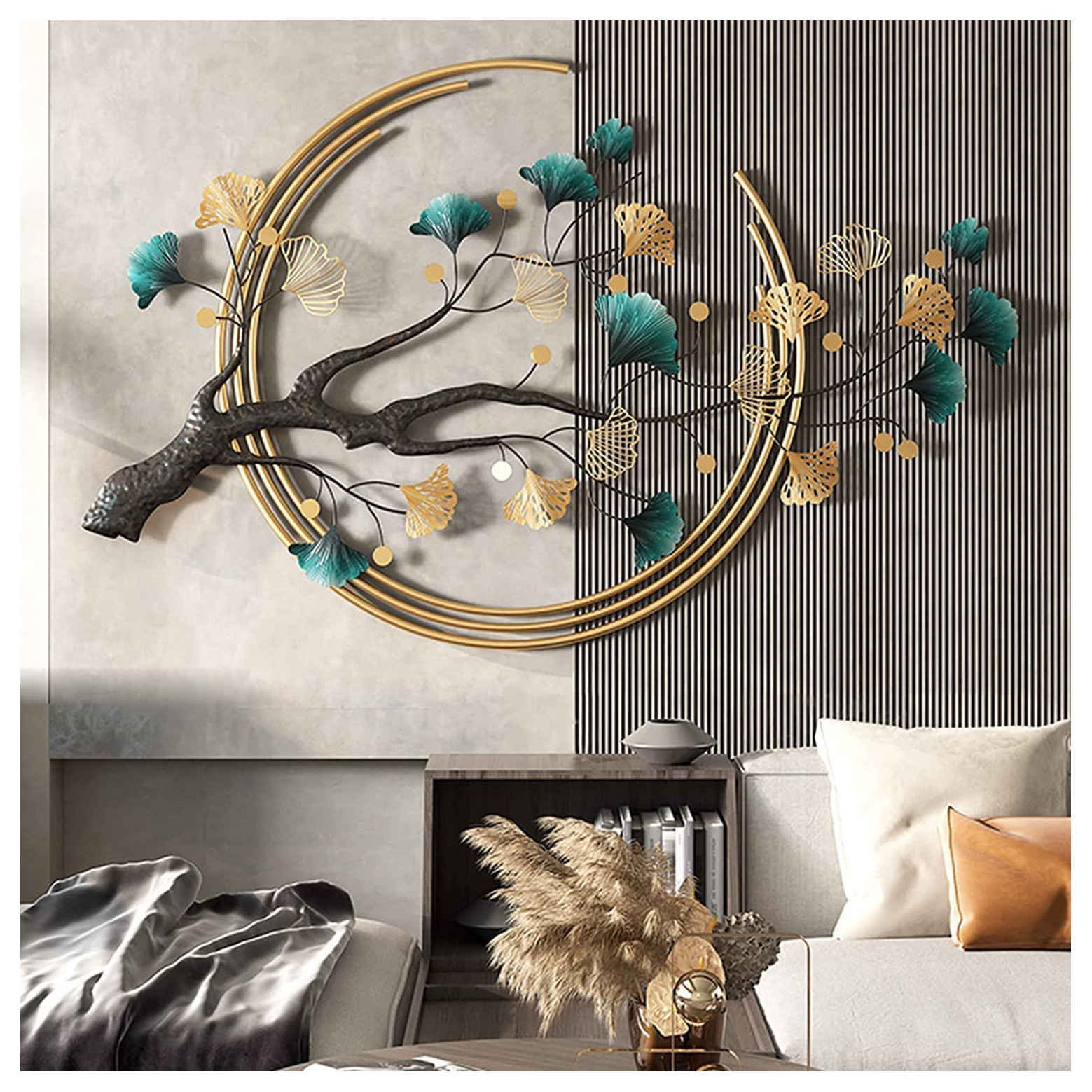 3D Flower Tree Custom Wall Painting Abstract Picture Crystal Porcelain Painting For Home Decor Metal Art Metal Iron Decorative