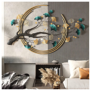 3D Flower Tree Custom Wall Painting Abstract Picture Crystal Porcelain Painting For Home Decor Metal Art Metal Iron Decorative