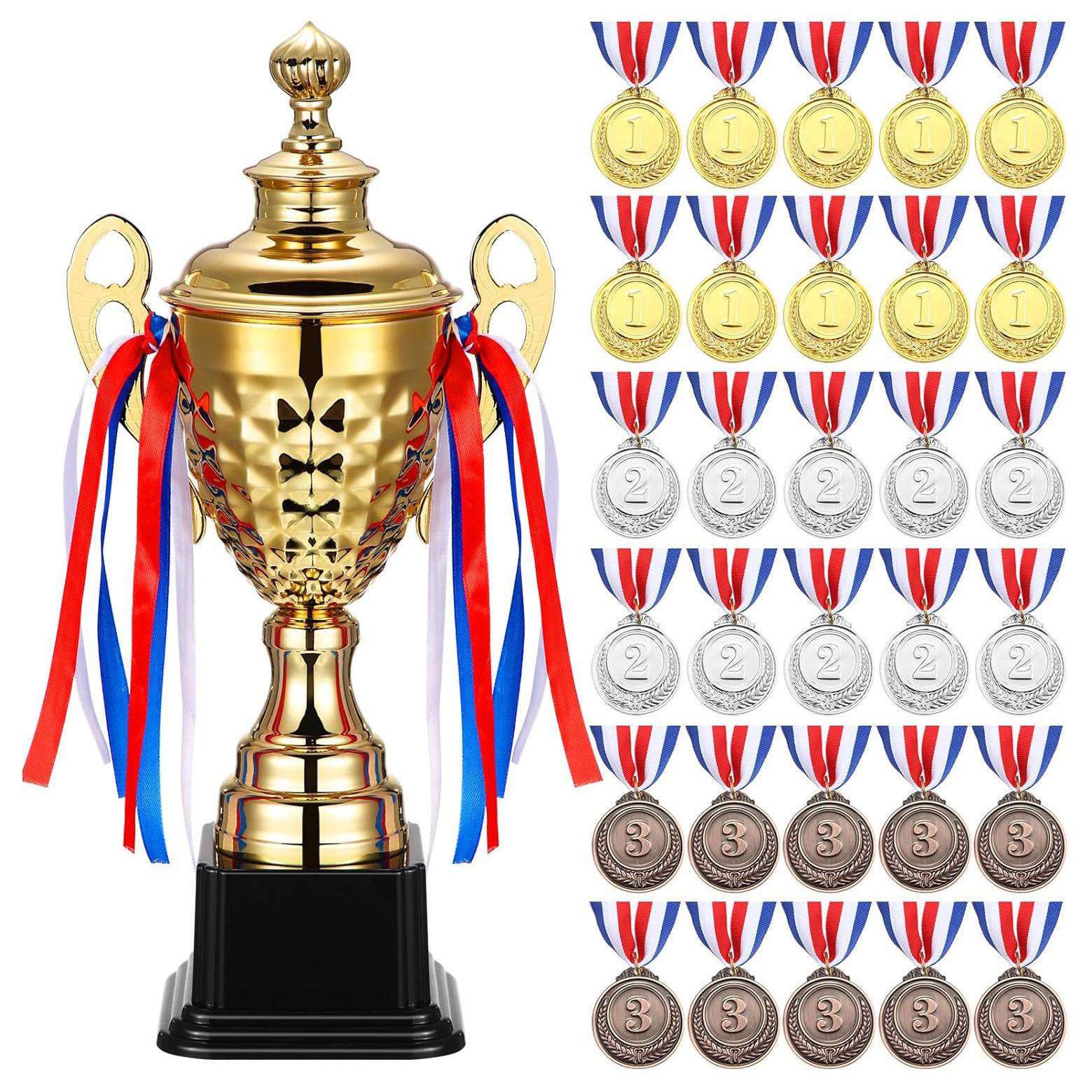 Pretentious Custom Luxury Gym Competition Real Size Metal Gold World Sports Cup Trophy Award Trophies And Medals Top Ranked Cups