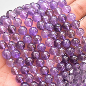 High Quality Natural Stone Bead Strand 8mm Round Bead Amethyst Stone Beads For Bracelet Making