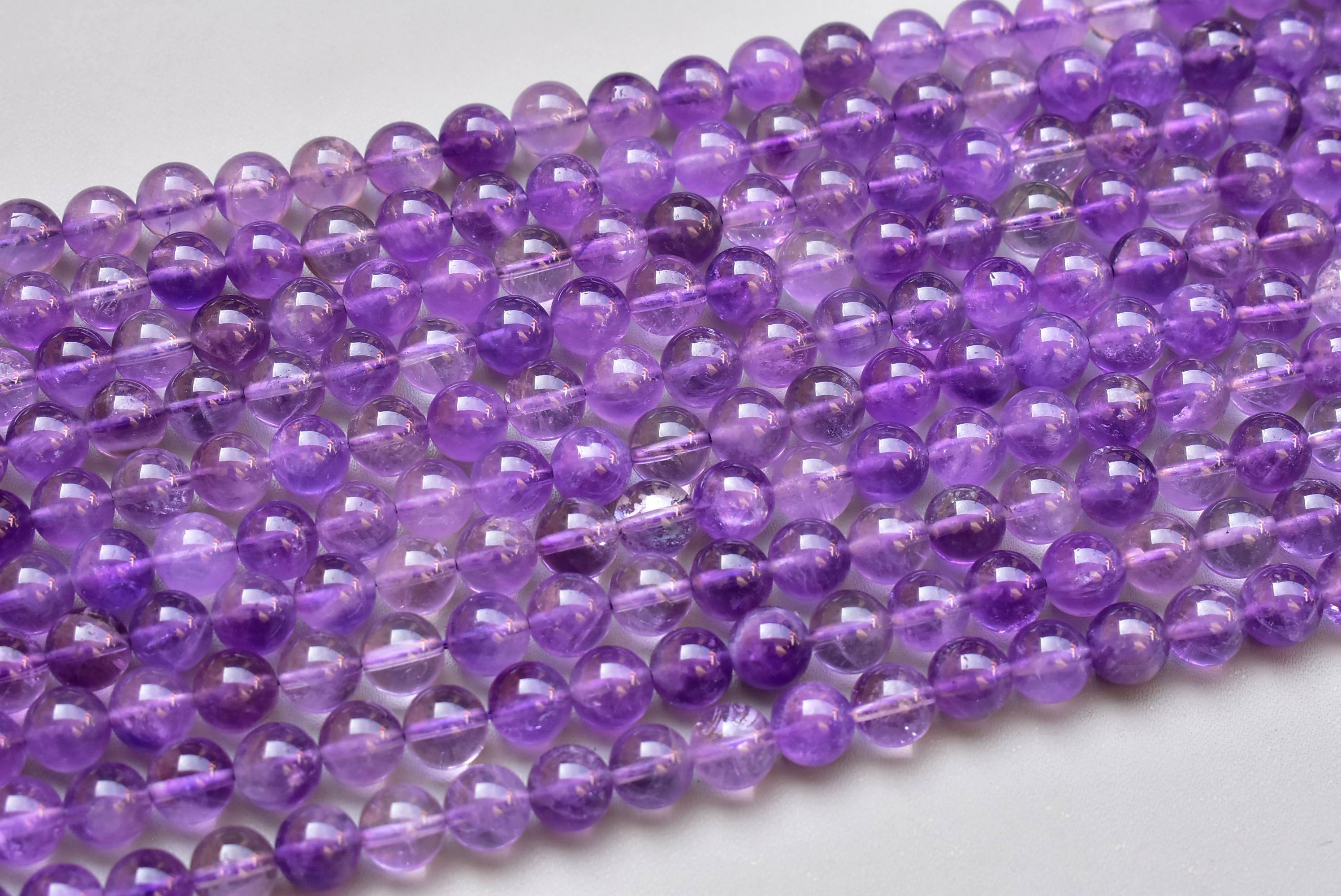 High Quality Natural Stone Bead Strand 8mm Round Bead Amethyst Stone Beads For Bracelet Making