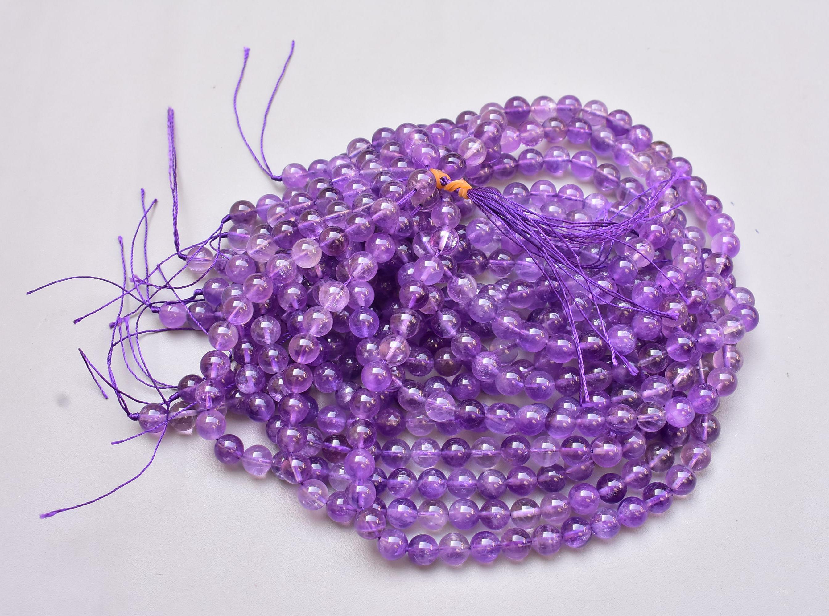 High Quality Natural Stone Bead Strand 8mm Round Bead Amethyst Stone Beads For Bracelet Making