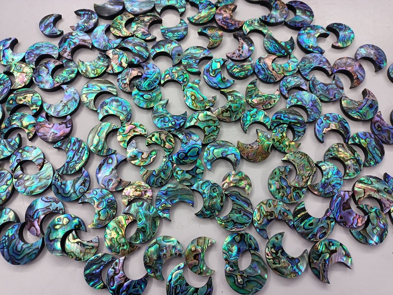 500 Gram lot Abalone Shell Crescent Moon - Abalone Shell Moon Shape Loose Gemstone - Wholesale Bulk Export Abalone Shell