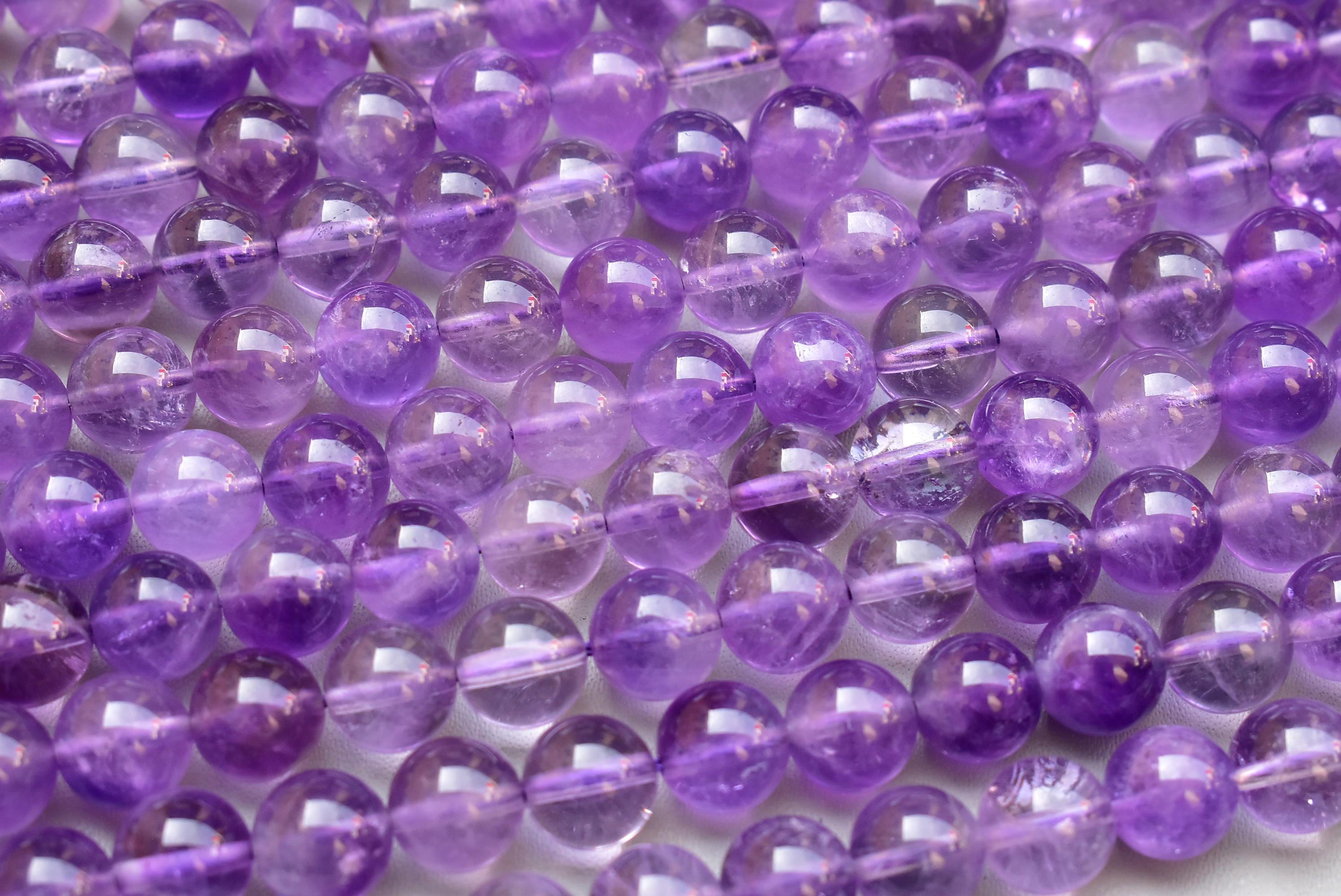 High Quality Natural Stone Bead Strand 8mm Round Bead Amethyst Stone Beads For Bracelet Making