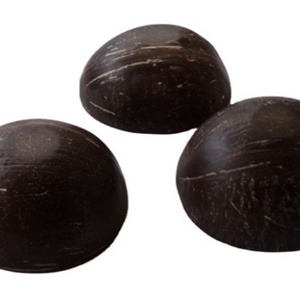 Natural polished Coconut Shell Candle Holder