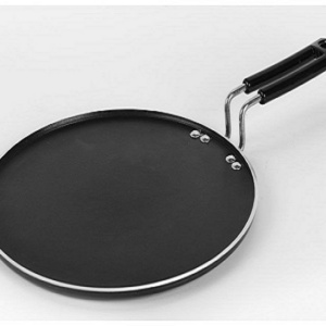 Hard Anodized Aluminum Plus Cookware Induction Base Roti Tawa 27 cm Black PTFE Coating Smart Tawa Made In India