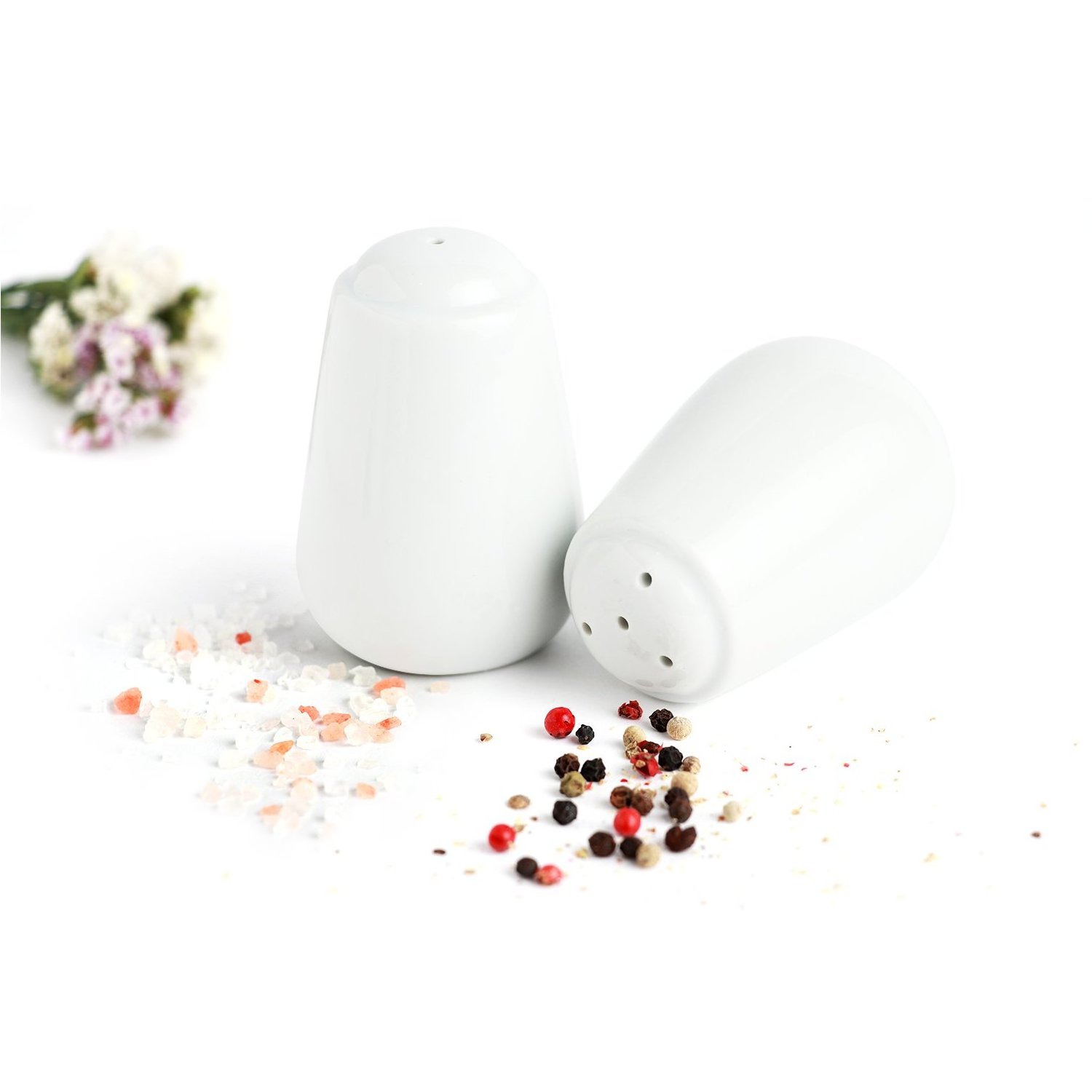 Spice Jar Tableware Porcelain Serving Salt and Pepper Shaker Container Set for Dinning Table Home Hotel Restaurant Set of 2