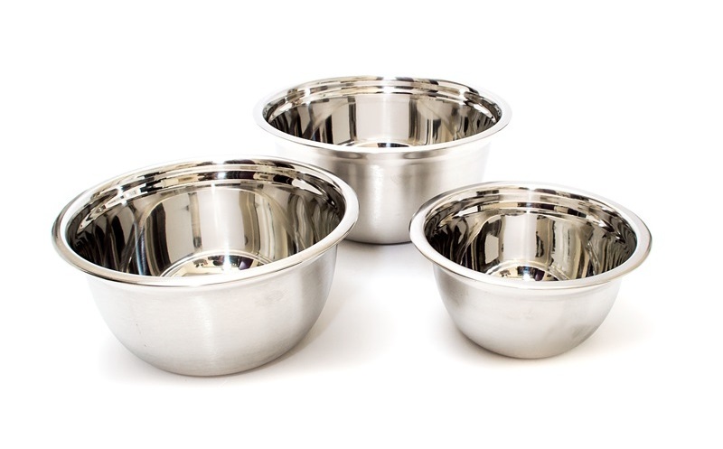 Stainless Steel Silver German Bowl Sizes are available 0.75qt, 1.5 qt, 3 qt, 5 qt, 8 qt