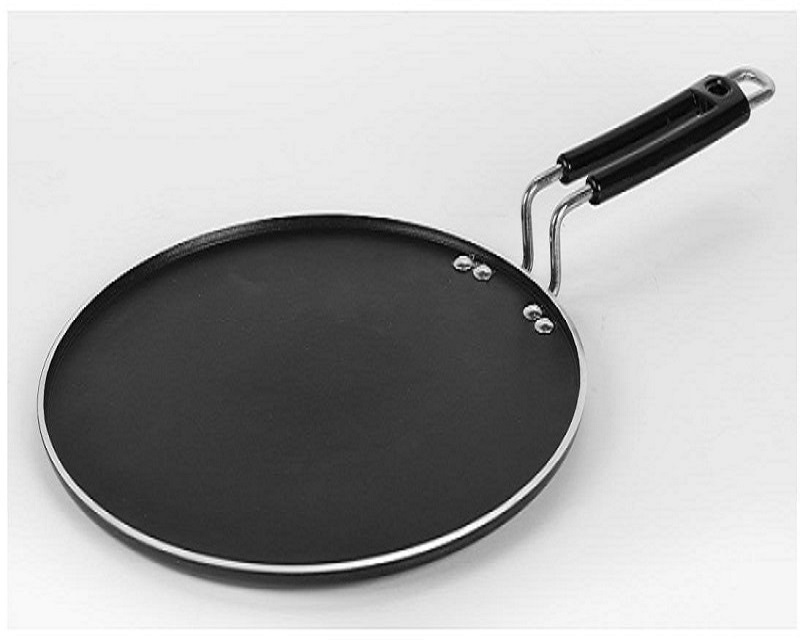 Hard Anodized Aluminum Plus Cookware Induction Base Roti Tawa 27 cm Black PTFE Coating Smart Tawa Made In India