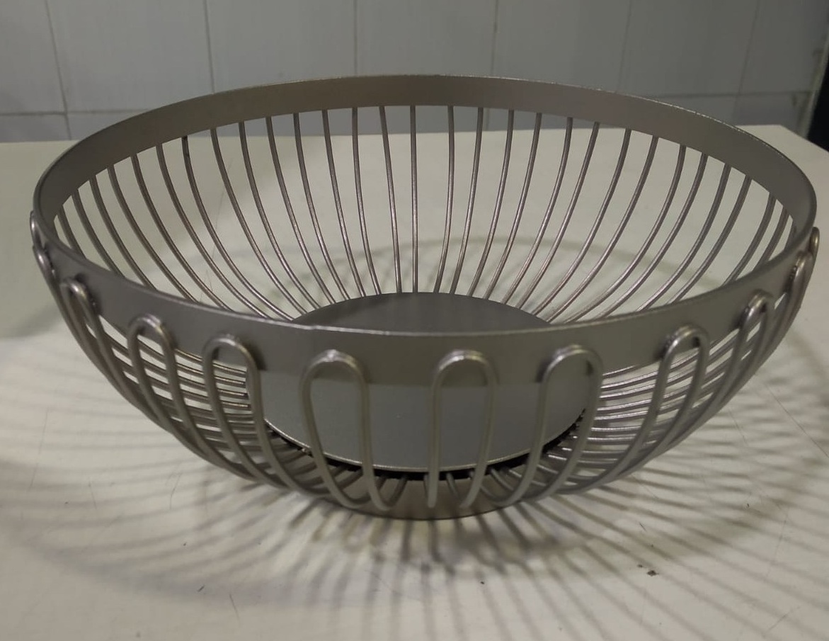 Popular kitchen tool fruit storage bread display fry special round wire basket stainless steel serving for hotel