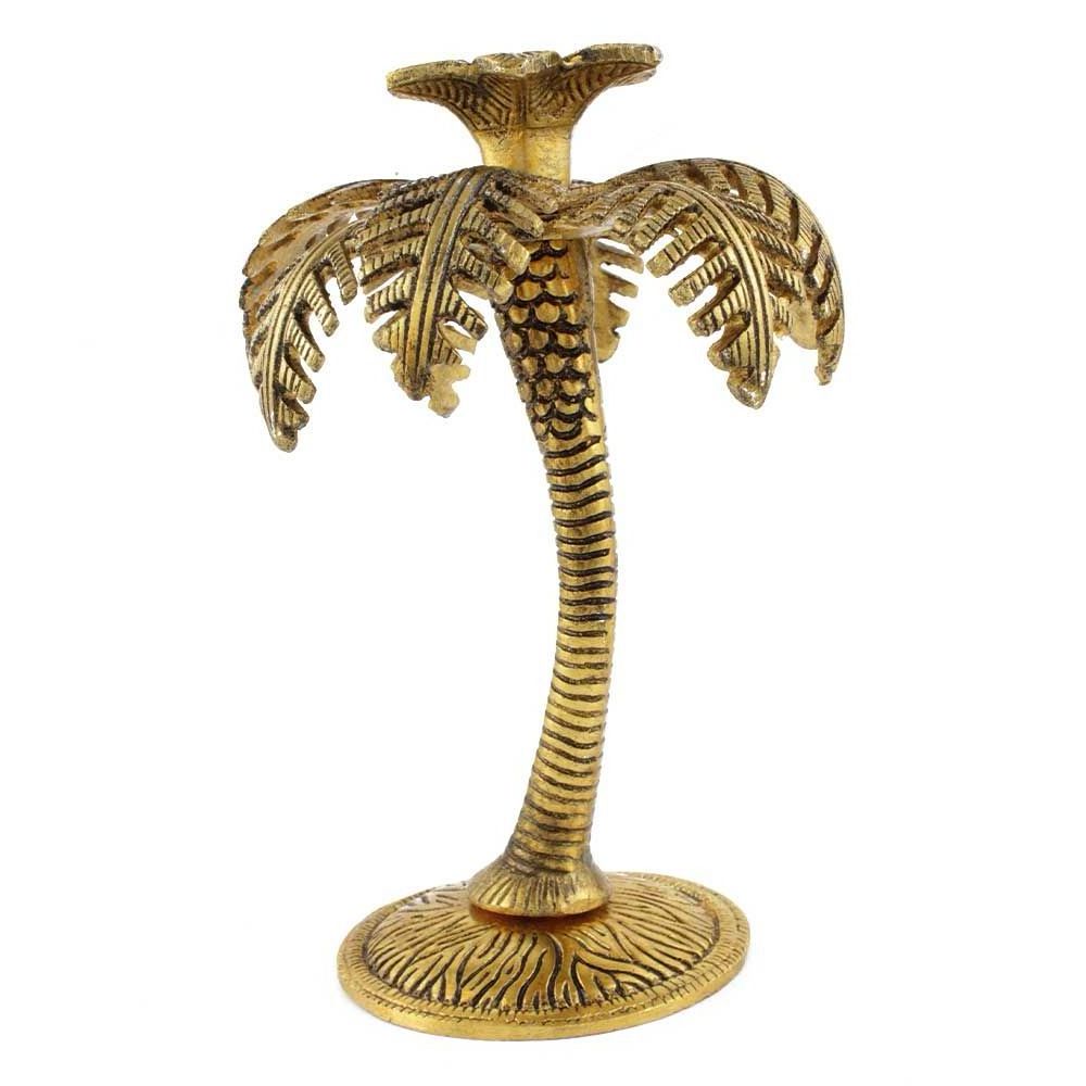 Customized Metal Palm Tree Candle Holder Decorative Tea Light Home Decoration Candlestick Stand for Christmas