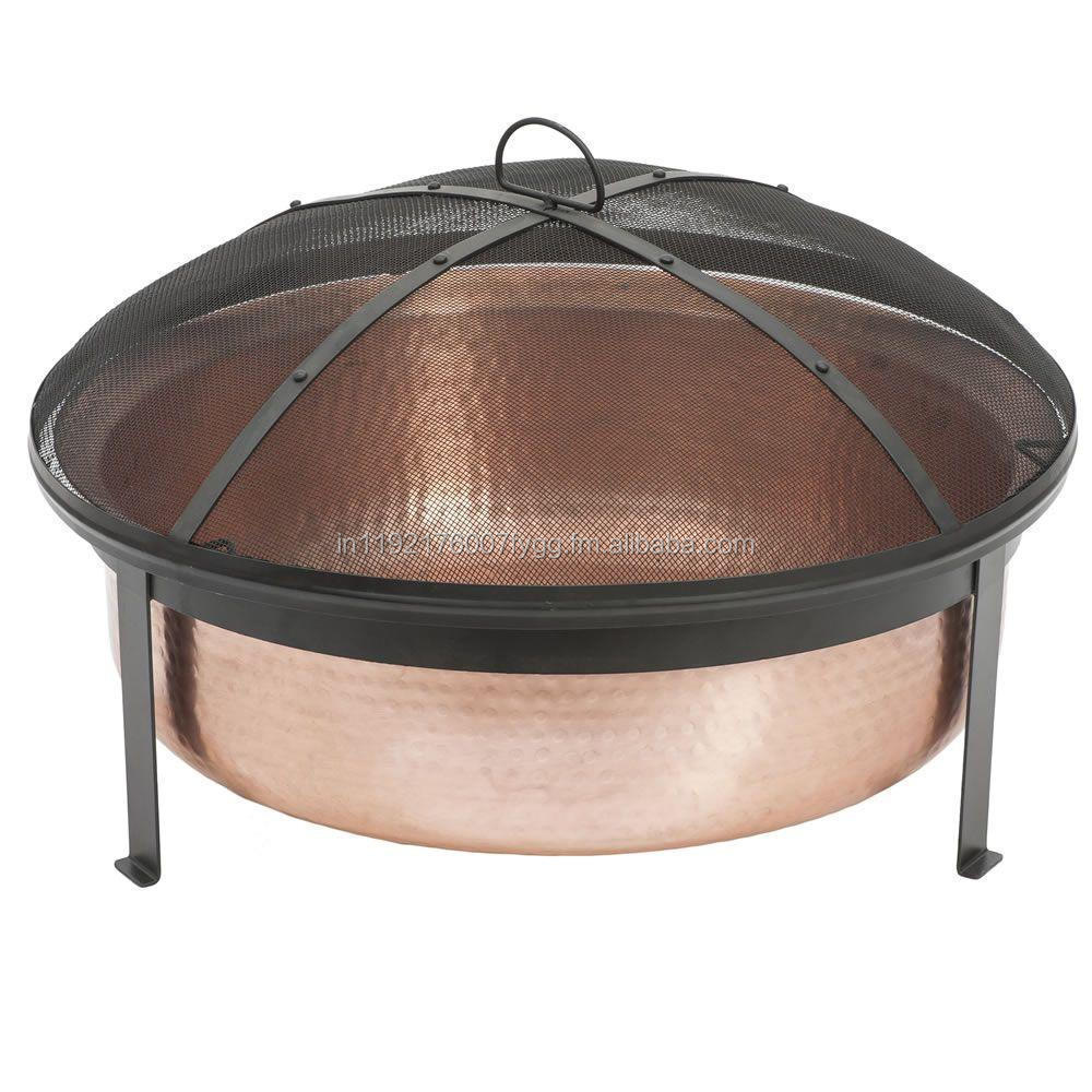 Copper Fire Pit Copper Metal Hammered Fire Pit Barbecue Grill Outdoor Garden Fire Pit