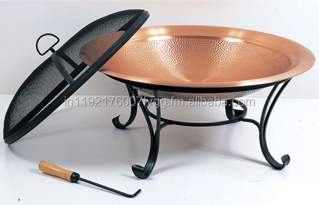 Copper Fire Pit Copper Metal Hammered Fire Pit Barbecue Grill Outdoor Garden Fire Pit