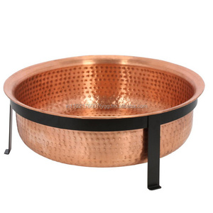 Copper Fire Pit Copper Metal Hammered Fire Pit Barbecue Grill Outdoor Garden Fire Pit