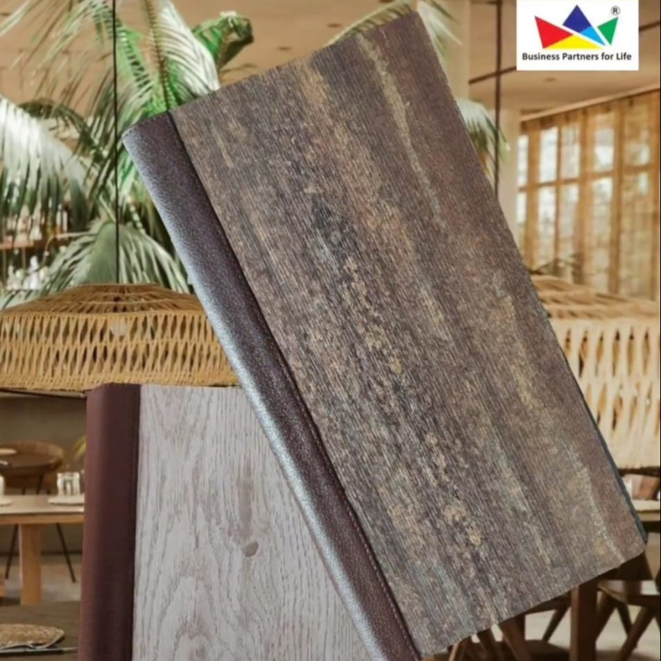 OEM Classic Hotel Restaurant Menu Folder 8.5 X 11 Inches Wood Presentation Book Covers with Metal and PU Material Holders