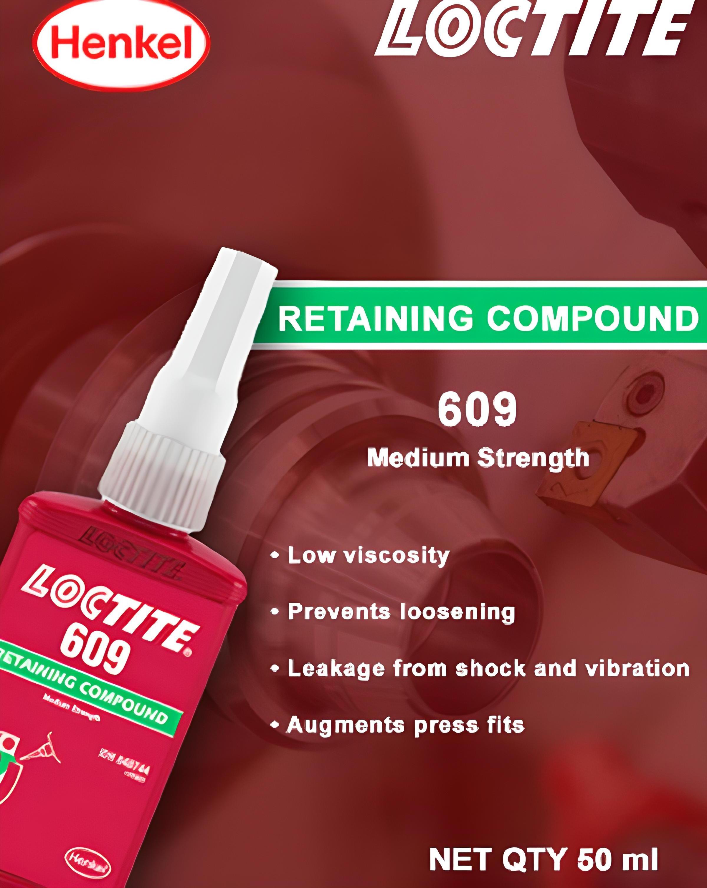 Loctitee 609 Medium Strength Retaining Compound 50ml Glue Adhesive Lock Tight Glue Threadlocker