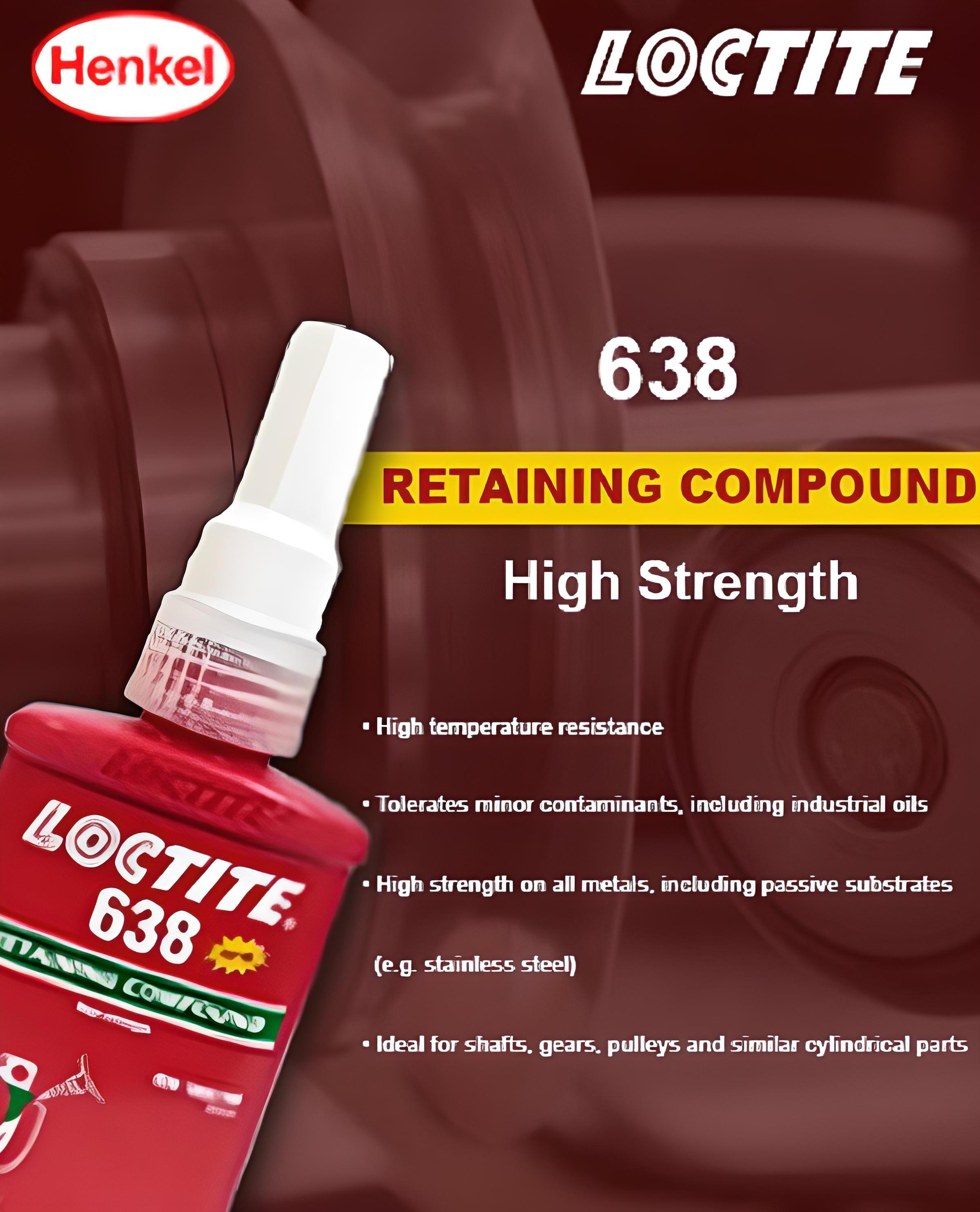 638 High Strength Retaining Compound Easy Disassembly Suitable for All Metal Threaded Assemblies - Glue 50 ML