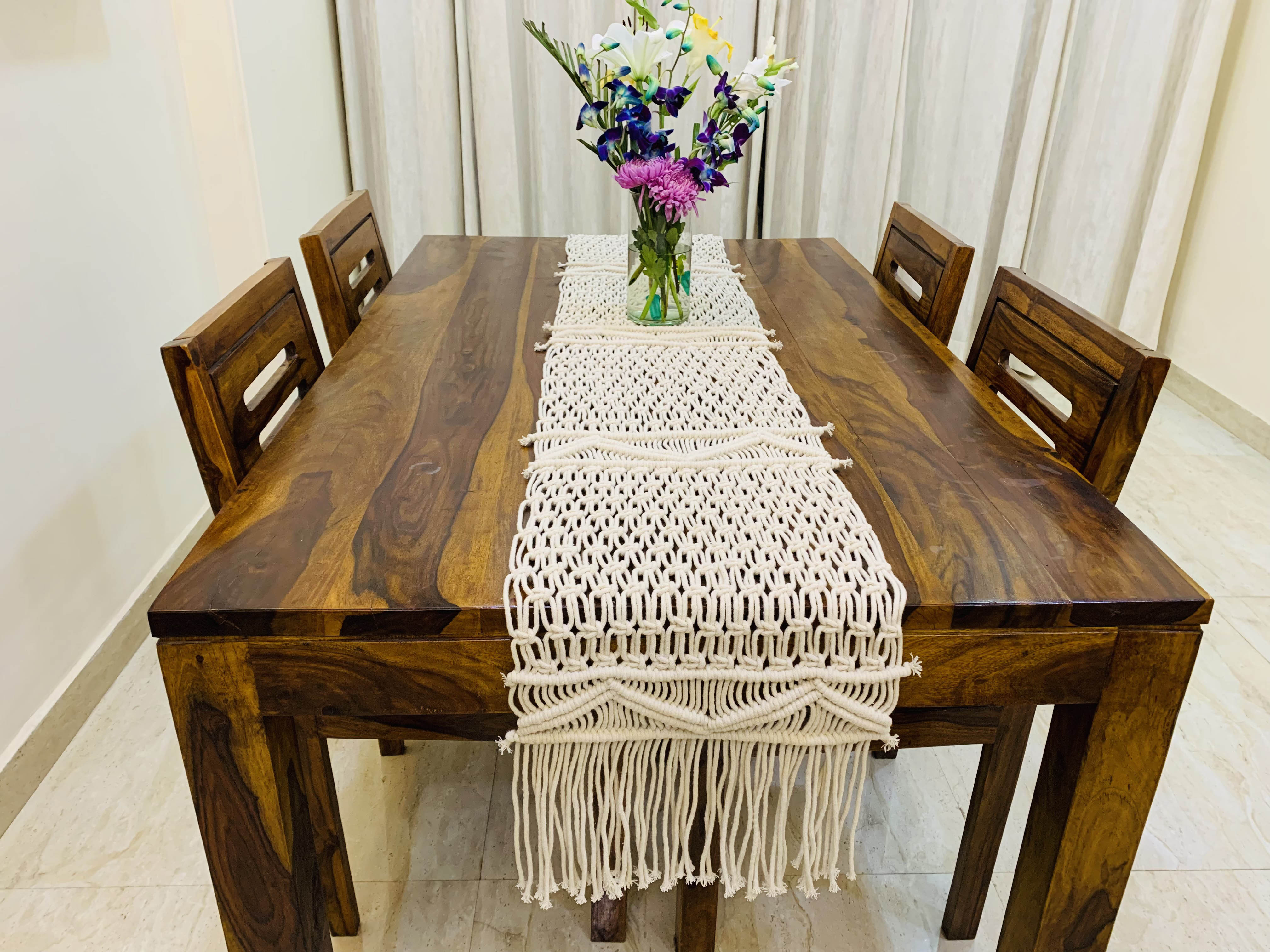 NATURE4U Macrame Boho Table Runner Hand Woven  Runners 13 x 84  bohemian wedding table runner