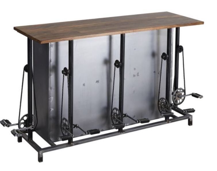 New Industrial modern Cabinets Bicycle Shape Foot Rest Black Metal Base bar Table living room Cabinets For Pubs