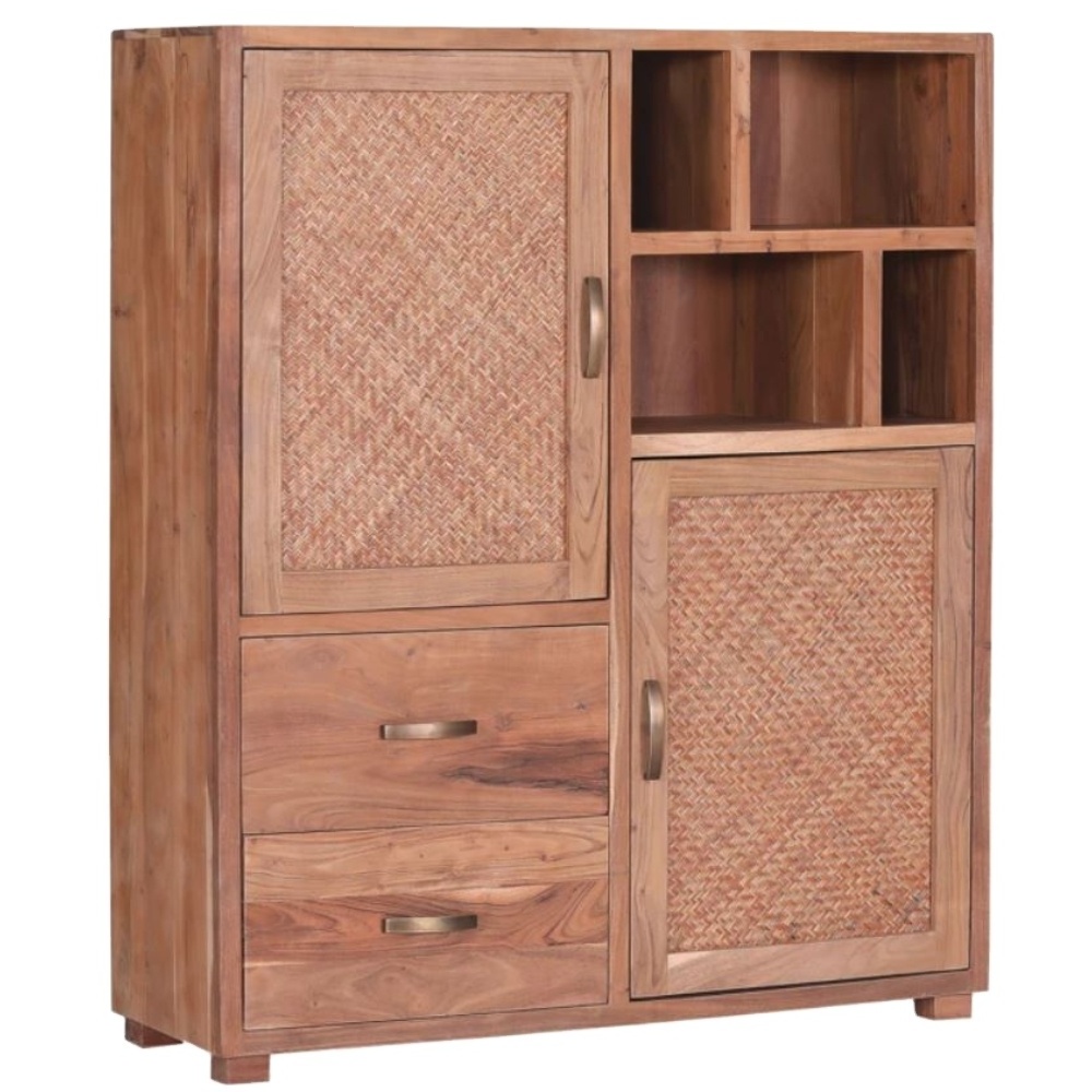 Luxury Bedroom furniture Solid Wood living room cabinets Rattan Finish wardrobes With storage boxes And storage drawers home Use