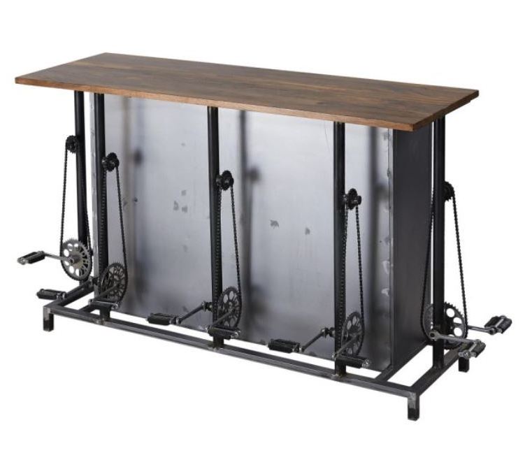 New Industrial modern Cabinets Bicycle Shape Foot Rest Black Metal Base bar Table living room Cabinets For Pubs