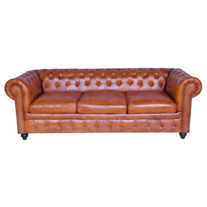 Sofas Modern Living Room Furniture Floor MADE in INDIA Home HOT SALES Leather Furniture Chesterfield Sofa GENUINE Leather