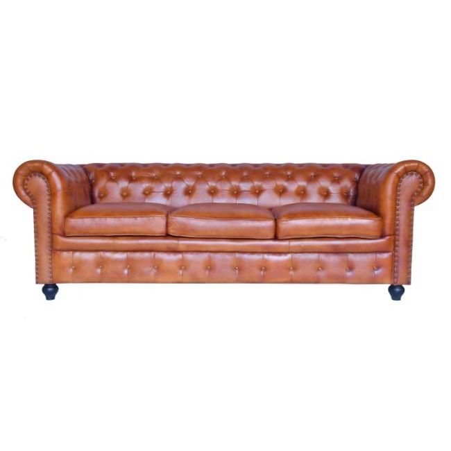 Sofas Modern Living Room Furniture Floor MADE in INDIA Home HOT SALES Leather Furniture Chesterfield Sofa GENUINE Leather