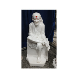 Shirdi Sai Baba Ji White Marble Beautiful Sculpture High Quality And Fully Traditional Look Sculpture For Worship In Temple