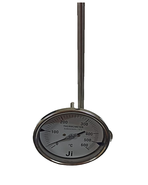 Ji Japsin Instrumentation Dial Thermometer 4 Dial Range 0 to 120 Deg 6 long Stem X 10 mm OD Horizontal Mounting 1/2 BSP (M)