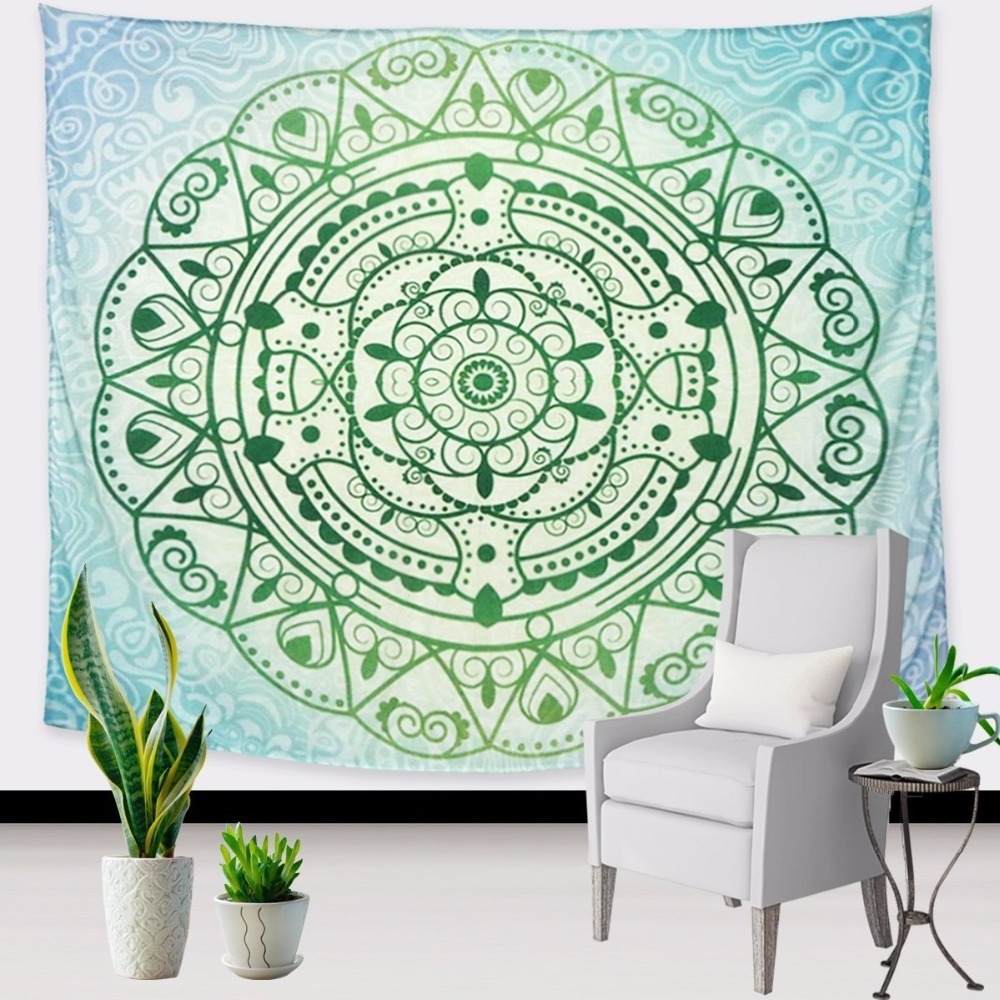 Mandala Wall Hanging Green  romantic bedroom wall decorations/100%cotton / gift item/  decorative handmade