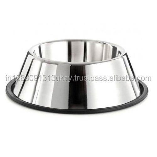 Indian manufacturer non tip stainless steel anti skid dog bowl