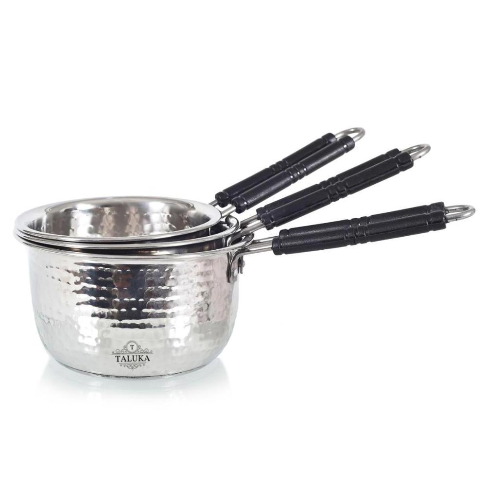 Wholesale Supplier 67 Oz 3 Pcs Induction Friendly Hammered Stainless Steel Saucepan