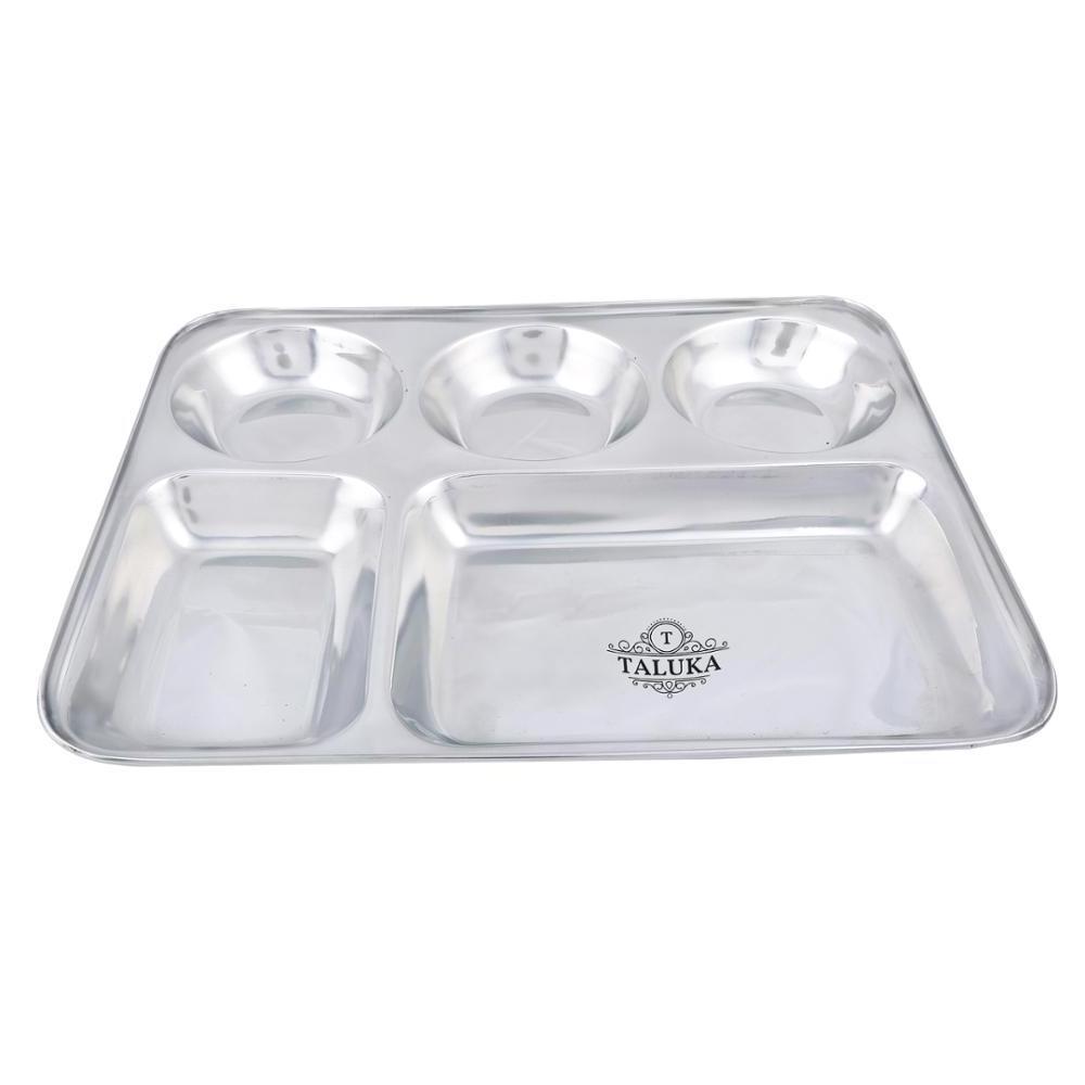 Indian Manufacturer Fast Food Dinner 5 in 1 Stainless Steel 5 Compartment Plate