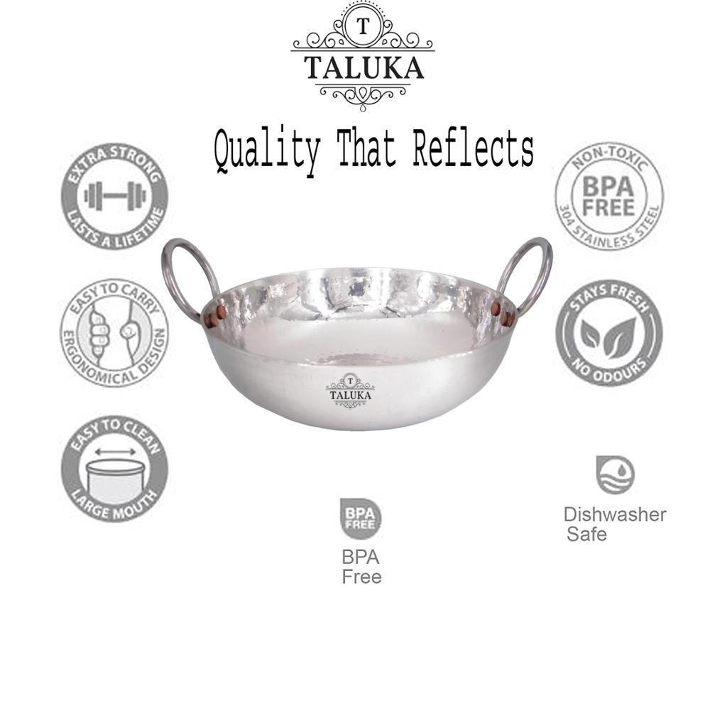 Wholesale Supplier Kadai Hammered Cooking Serving Stainless Steel Wok