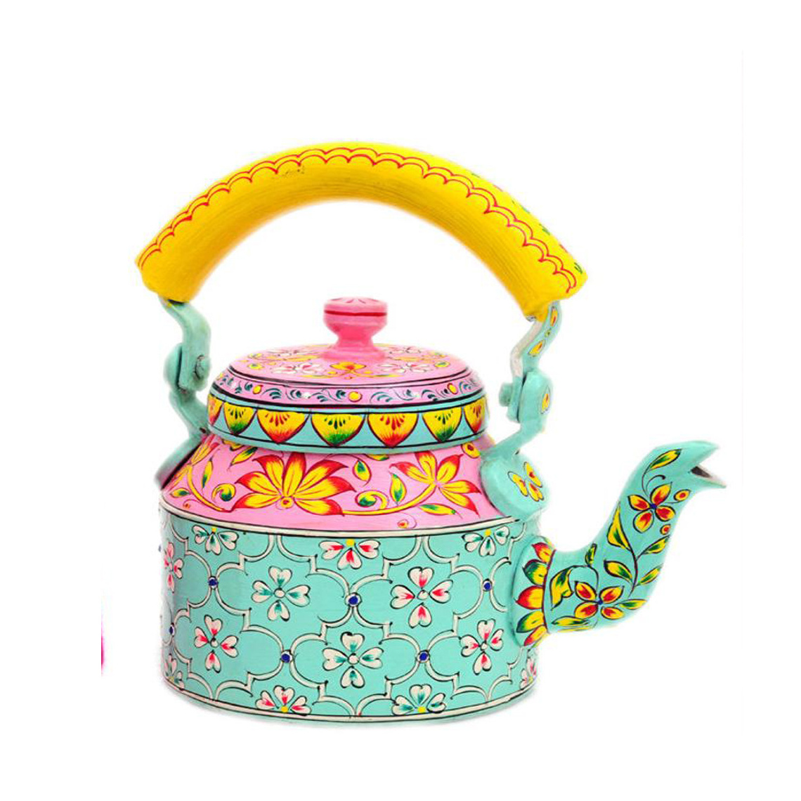 Antique Hand painted tea kettle Interior Design SKY&PINK Chai Kettle Traditional Indian tea kettle