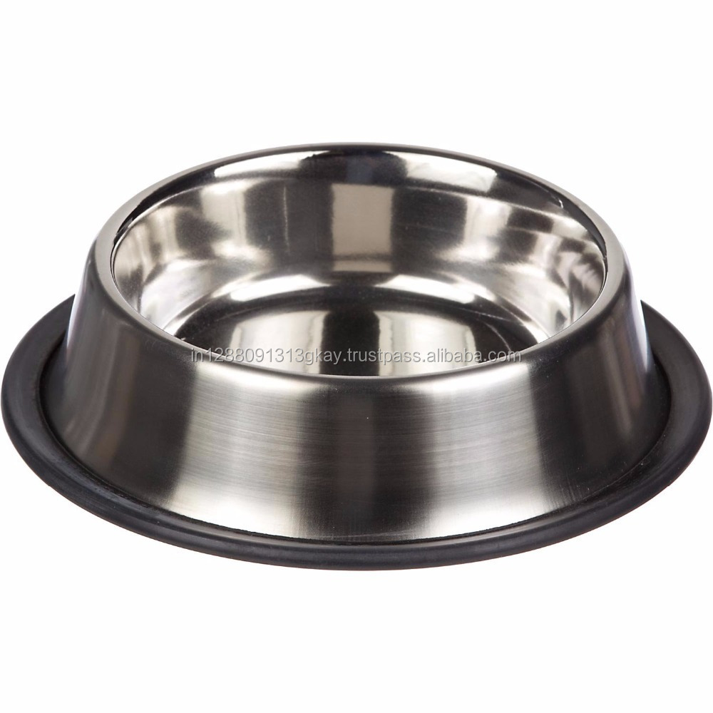 Indian manufacturer non tip stainless steel anti skid dog bowl