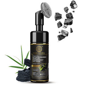 Khadi Natural Activated Bamboo Charcoal Foaming Face Wash With In- Built Face Brush