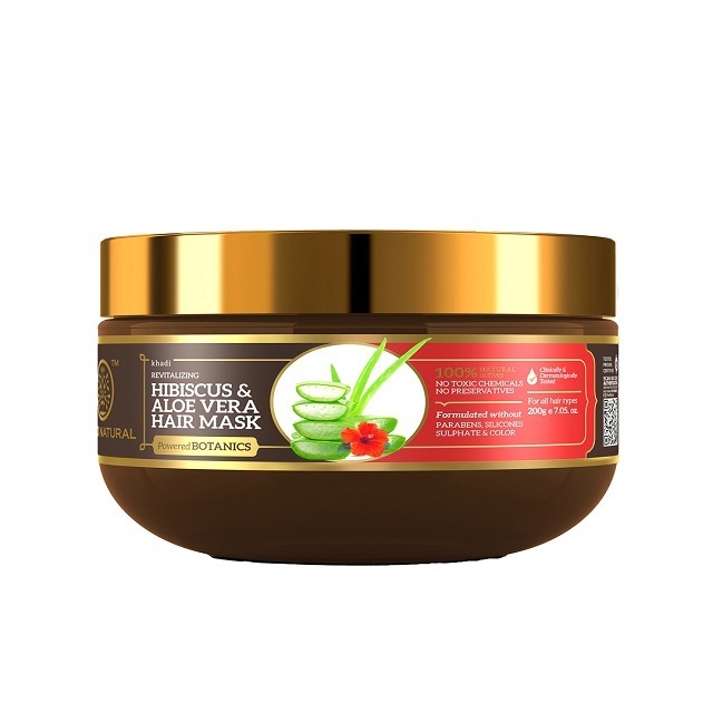 KHADI NATURAL HIBISCUS & ALOEVERA HAIR MASK WITH AMLA & ARGAN OIL- POWERED BOTANICS