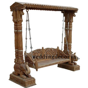 Industrial & Vintage Wooden carved swings royal Indian traditional style solid wood indoor/ outdoor swings jhoola