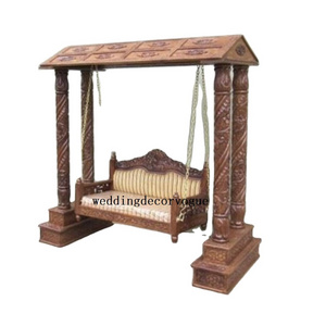 JHOOLA Indian Vintage & Antique Decorative Royal Carved Solid Wood Rajasthani Jhoola Swing