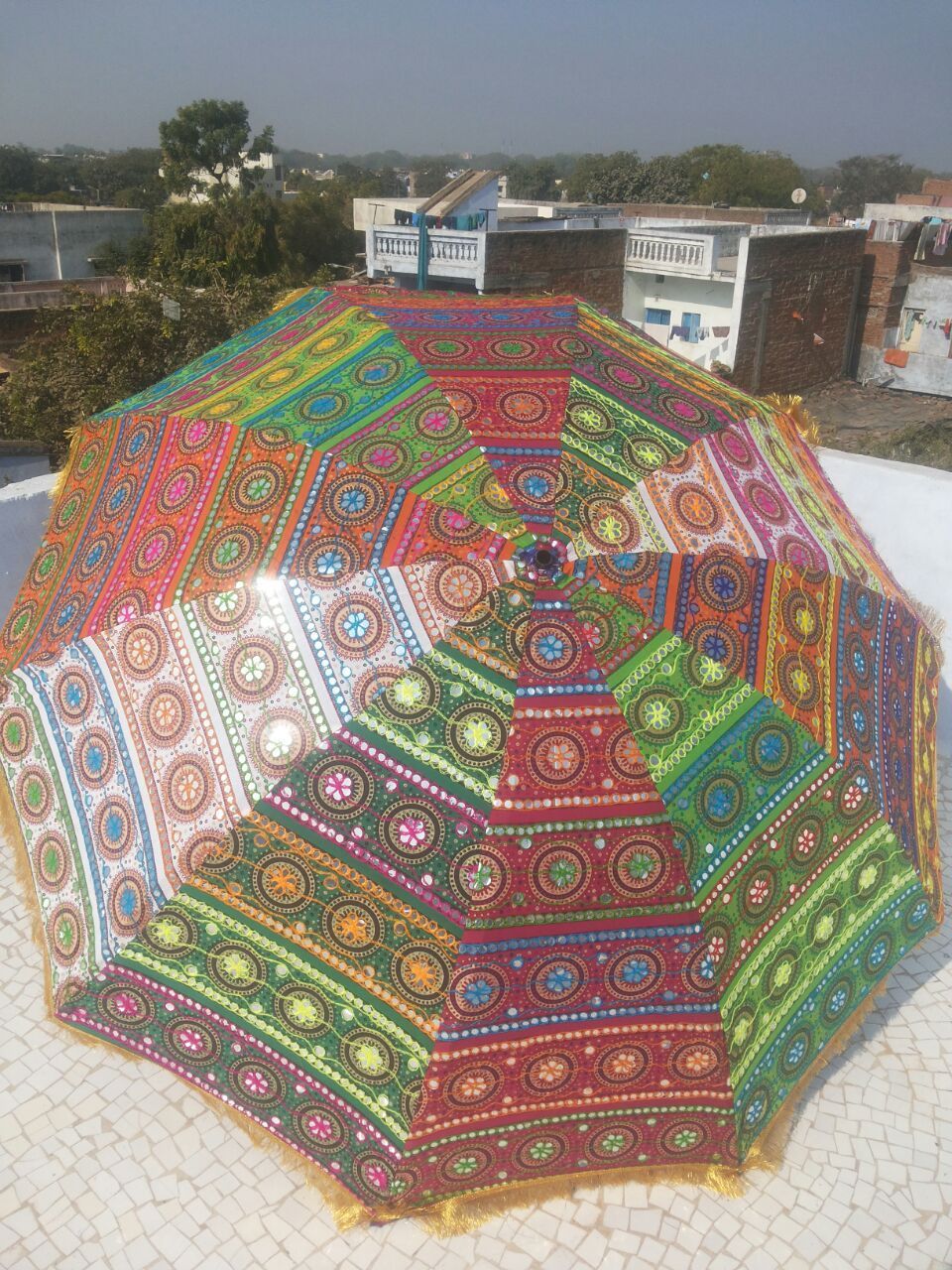 UMBRELLA Indian Small Embroidered Umbrellas Handheld Decorative Wedding decorative Outdoor Wedding Party Christmas Decor