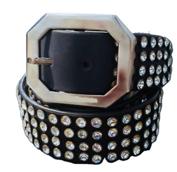 Customized Export Quality Best Selling Studded Design 100% Genuine 'cow Leather Belt at Wholesale Price