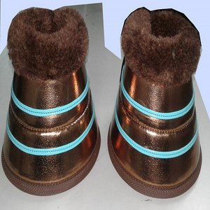 NEOPRENE BELL BOOTS DESIGNER FANCY DURABLE BELL BOOT  CUSTOMIZATION AVAILABLE SUEDE FABRIC HORSE BELL BOOT